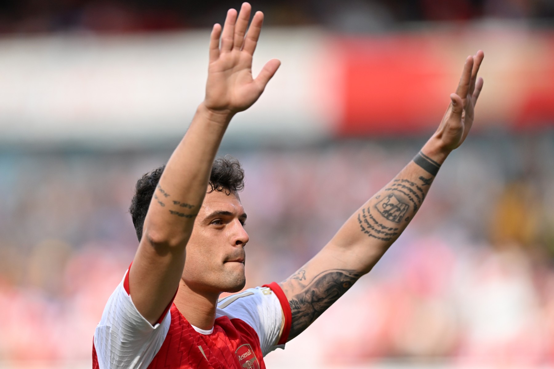 Granit Xhaka chia tay Arsenal để gia nhập Bayer Leverkusen.  Ảnh: AFP