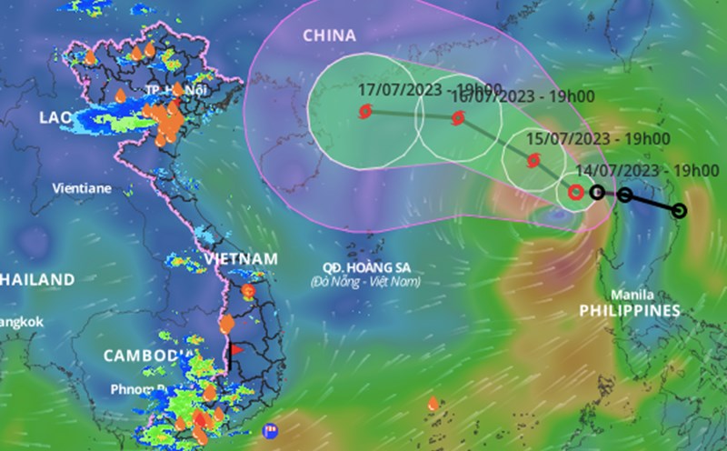 Áp thấp nhiệt đới đã mạnh lên thành bão số 1 Talim trên Biển Đông