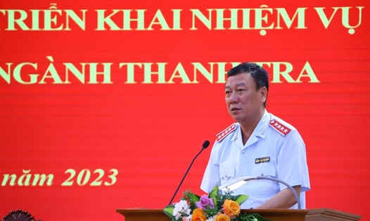 Tổng Thanh tra Chính phủ Đoàn Hồng Phong phát biểu tại hội nghị. Ảnh: TTXVN