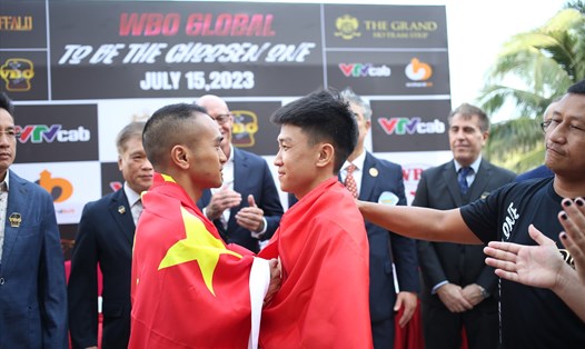 Sẳm Minh Phát của lò Cocky Buffalo quyết tâm đánh bại võ sĩ Trung Quốc tại sự kiện boxing WBO Global Prelude, diễn ra tối 15.7. Ảnh: Phong Lê