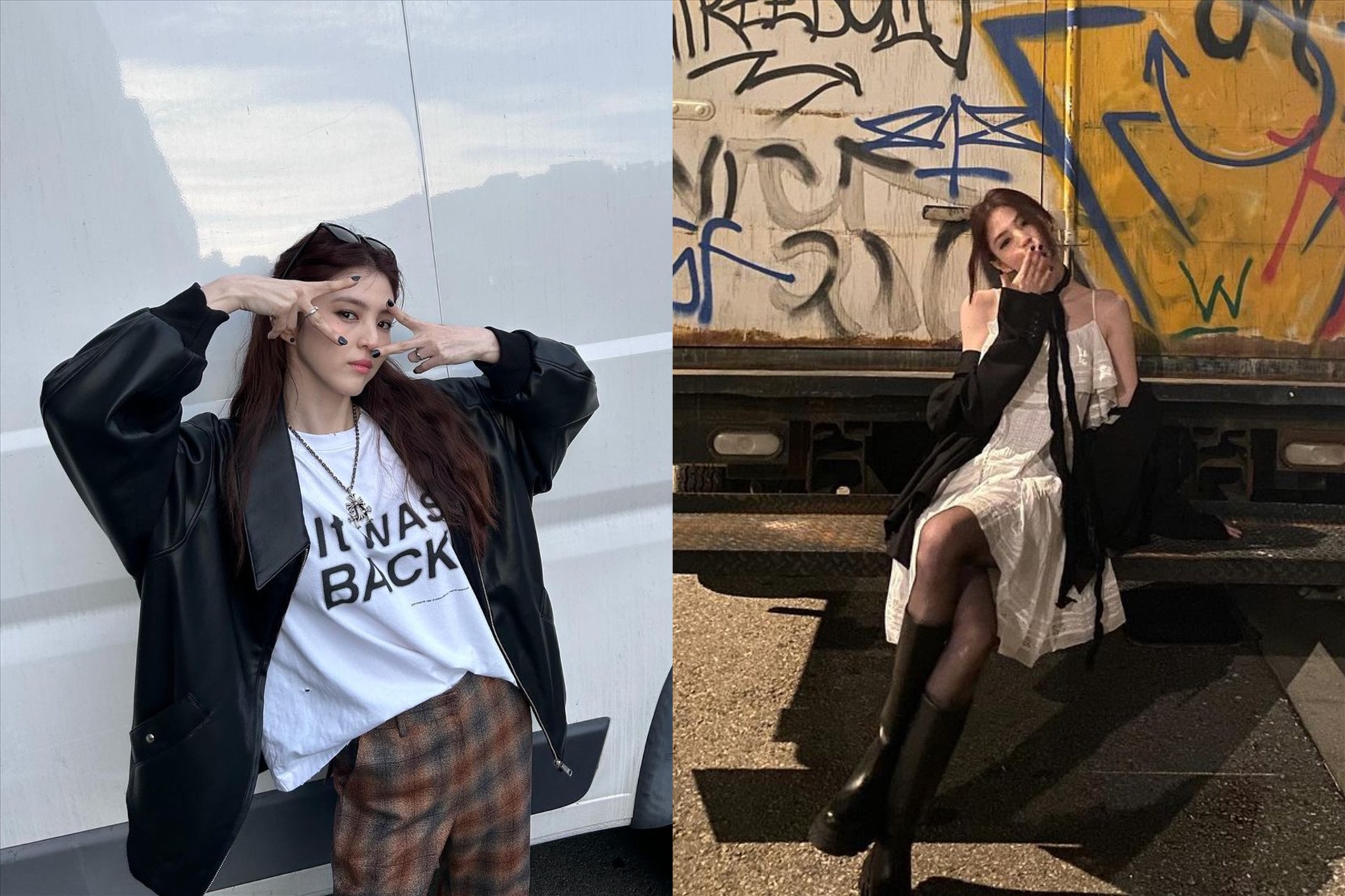Phong cách cá tính của Han So Hee trong MV “Seven” của Jungkook BTS. Ảnh: HYBE, Instagram