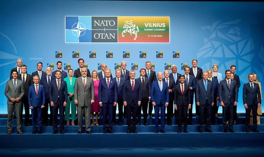 Các nhà lãnh đạo NATO dự Hội nghị Thượng đỉnh ở Vilnius, Lithuania. Ảnh: NATO
