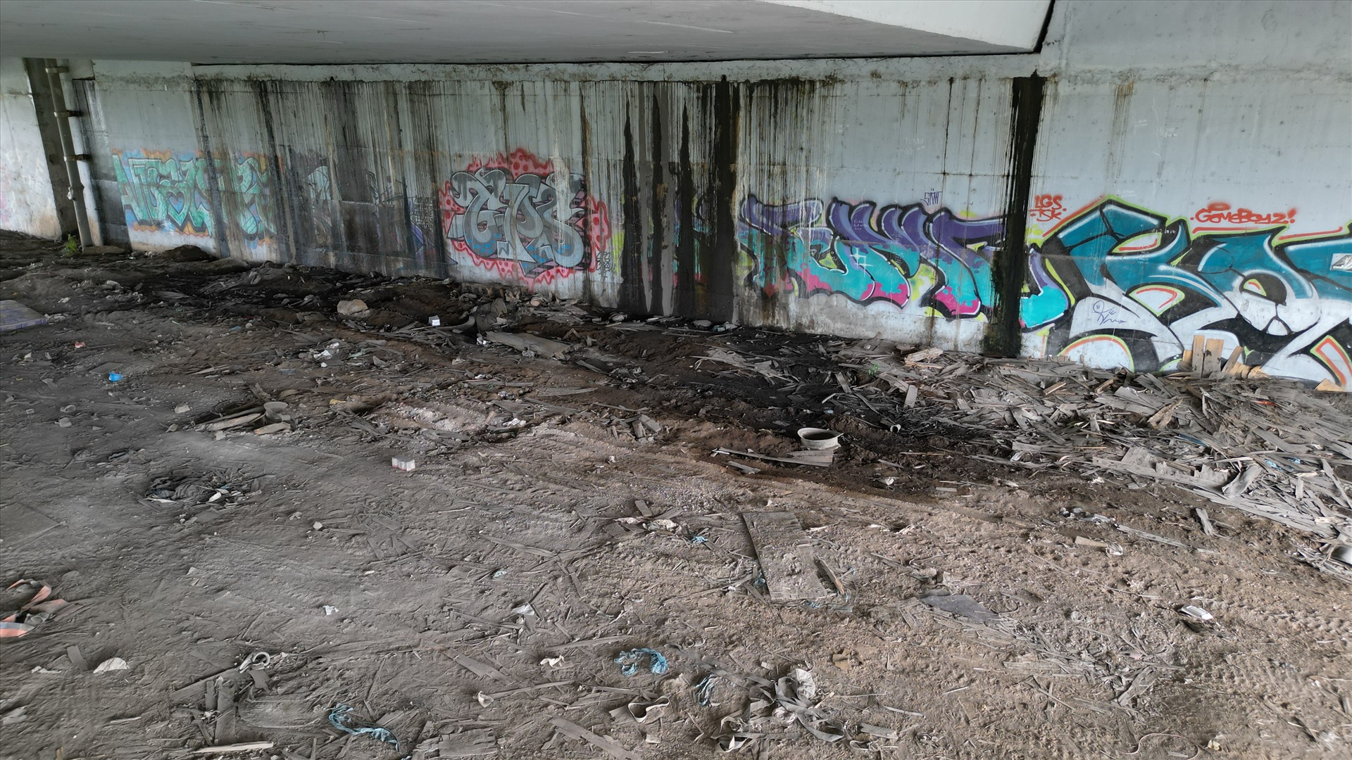 Trước khi được dọn sạch và lắp rào chắn, khu vực gầm cầu Rạch Chiếc từng là điểm tập kết rác thải, bốc mùi hôi thối. Nơi này nằm ngay cạnh tuyến Metro số 1 qua xa lộ Hà Nội ở phường An Phú, TP Thủ Đức.