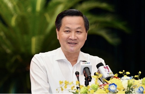 Phó Thủ tướng Lê Minh Khái phát biểu tại hội nghị.  Ảnh: VIỆT DŨNG