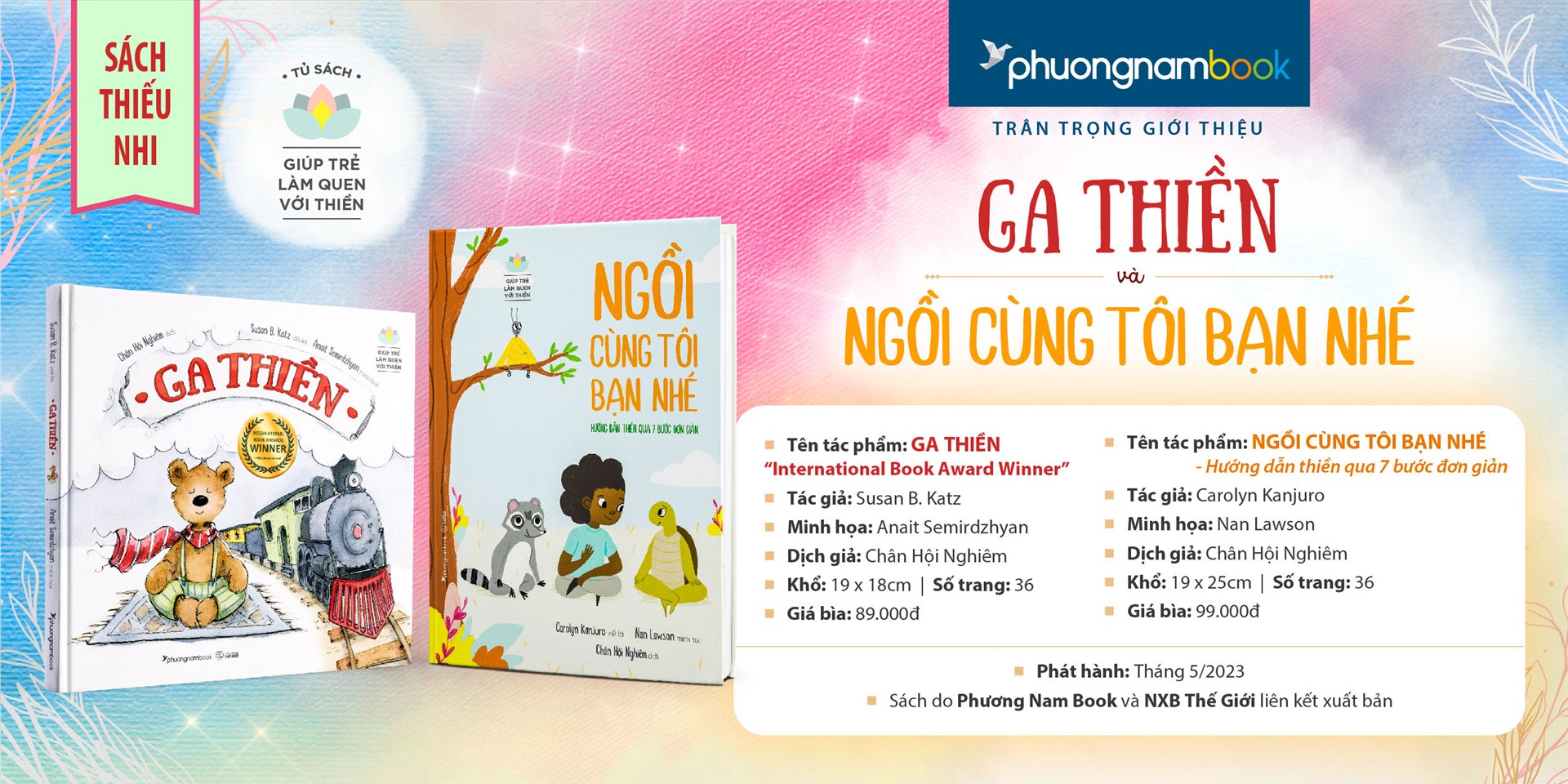 Phương Nam Book giới thiệu 2 cuốn sách về thiền định. Ảnh: P. N