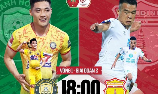 Câu lạc bộ Thanh Hoá chạm trán Nam Định tại vòng 1 giai đoạn 2 V.League 2023. Ảnh: FPT Play 
