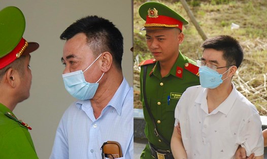 Bị cáo Nguyễn Anh Tuấn (trái) và Hoàng Văn Hưng ra toà trong vụ chuyến bay giải cứu. Ảnh: Quang Việt