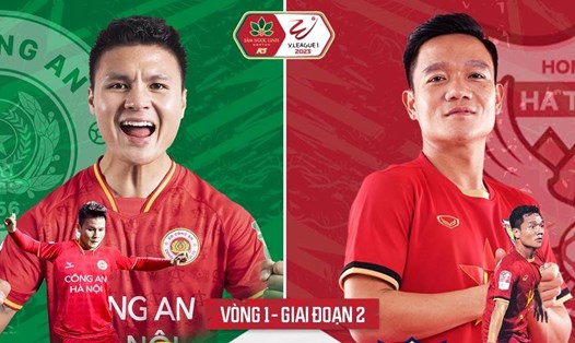 Công an Hà Nội tiếp đón Hồng Lĩnh Hà Tĩnh tại vòng 1 giai đoạn 2 V.League. Ảnh: FPT Play