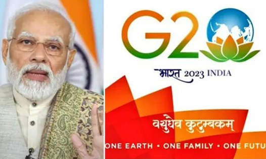 Thủ tướng Narendra Modi công bố chủ đề cho nhiệm kỳ Chủ tịch G20 của Ấn Độ 2023 là "Một Trái đất, Một Gia đình, Một Tương lai". Ảnh: PTI