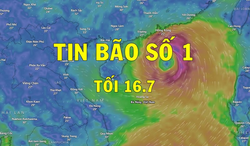 Tin bão mới nhất: Hướng di chuyển của bão số 1 Talim tối 16.7