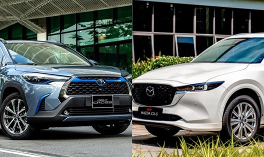 Mazda CX-5 và Toyota Corolla Cross hiện là 2 mẫu xe bán chạy nhất phân khúc gầm cao hạng B và C tại Việt Nam. Ảnh: Lâm Anh