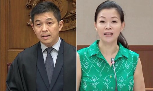Chủ tịch Quốc hội Singapore Tan Chuan-Jin (trái) và nghị sĩ khu vực bầu cử Tampines GRC Cheng Li Hui. Ảnh: Gov.sg