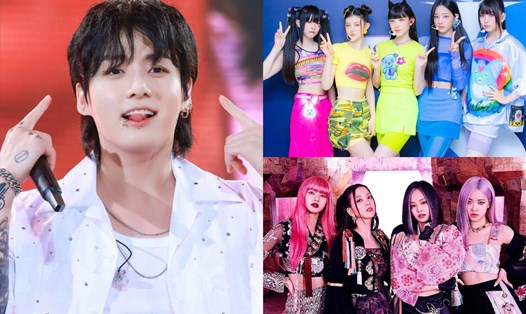 BTS, NewJeans, Blackpink dẫn đầu BXH nhóm nhạc Kpop hot nhất tháng 7. Ảnh: Soompi