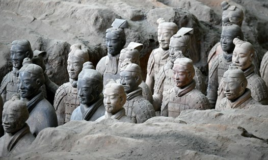 Đội quân đất nung trong lăng mộ Tần Thủy Hoàng. Ảnh: Xinhua