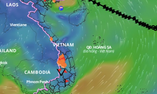 Vị trí và đường đi của áp thấp nhiệt đới cập nhật lúc 17h ngày 18.7. Ảnh: VNDMS. 