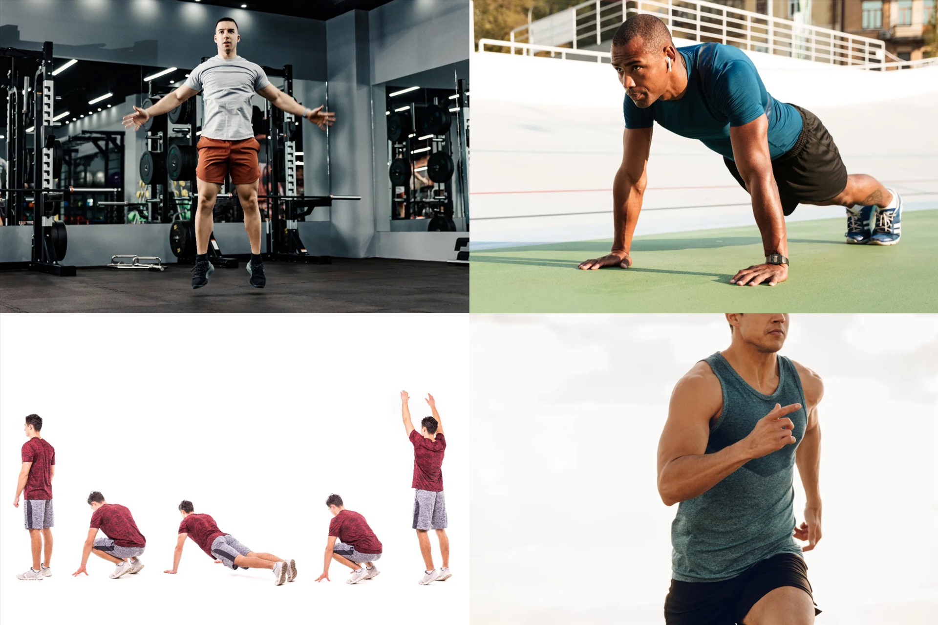 4 bài tập không dụng cụ cho đàn ông giúp giảm mỡ bụng. Đồ họa: Thanh Thanh 