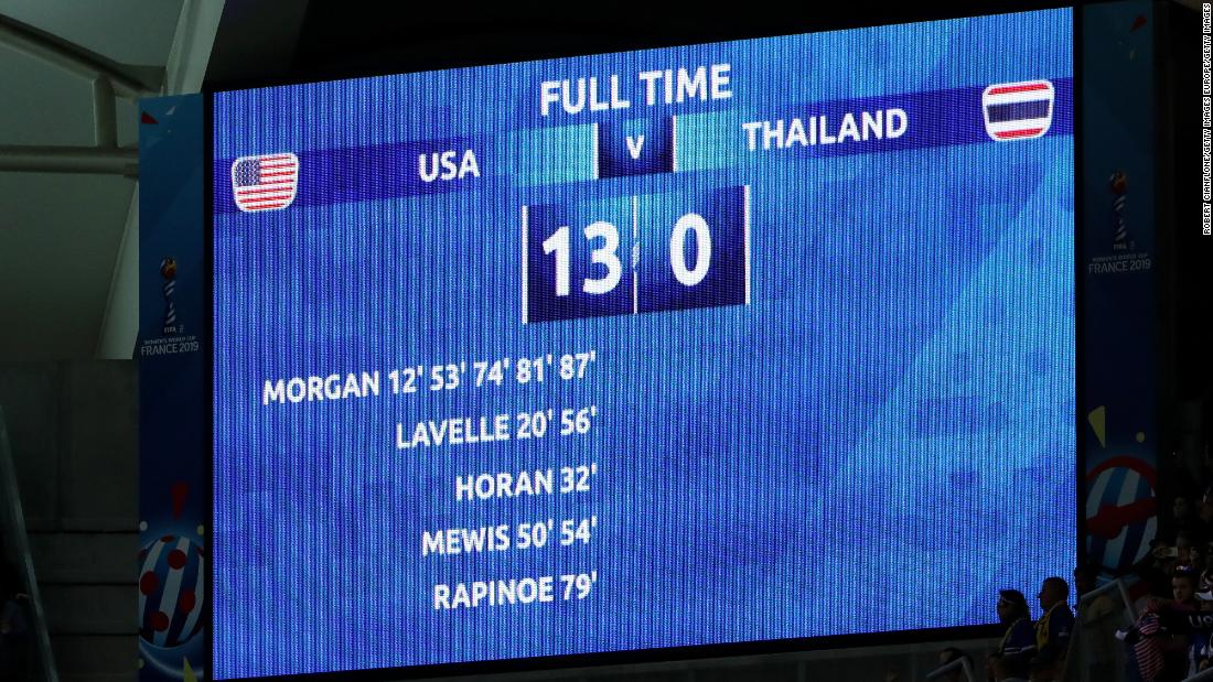 Tuyển nữ Mỹ từng thắng 1 đội Đông Nam Á là tuyển nữ Thái Lan đến 13-0 tại World Cup 2019. Ảnh: CMH