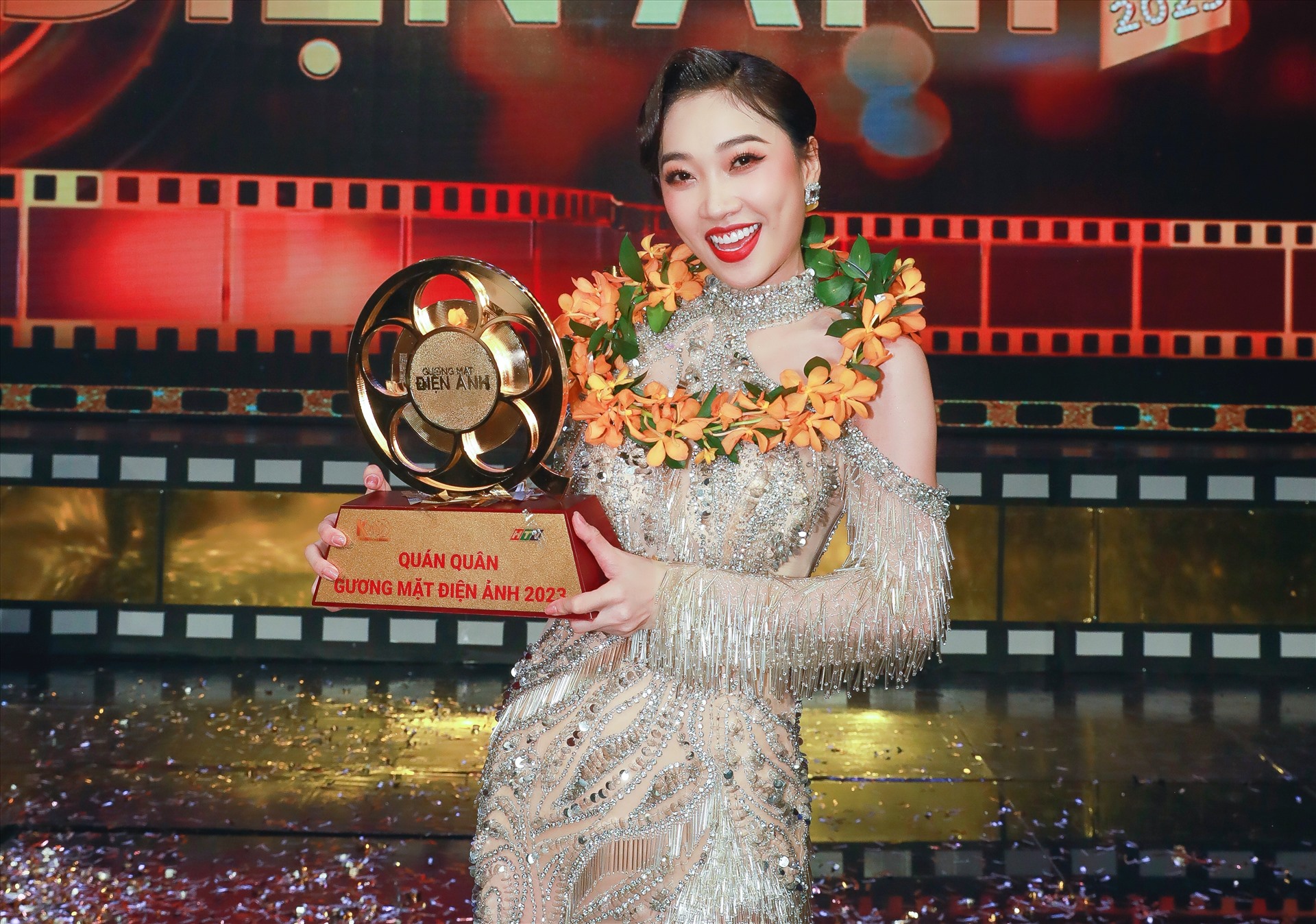 Lê Thu đăng quang quán quân Gương mặt điện ảnh 2023. Ảnh: Khang