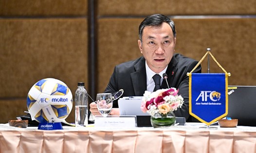 Chủ tịch VFF Trần Quốc Tuấn chủ trì cuộc họp của ban thi đấu AFC. Ảnh: VFF