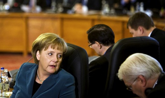 Thủ tướng Đức Angela Merkel trong một sự kiện của NATO ở Bucharest, Romania, năm 2008. Ảnh: AFP