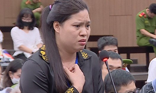 Trần Thị Mai Xa - bị cáo đưa hối lộ trong vụ chuyến bay giải cứu. Ảnh: H.Thanh