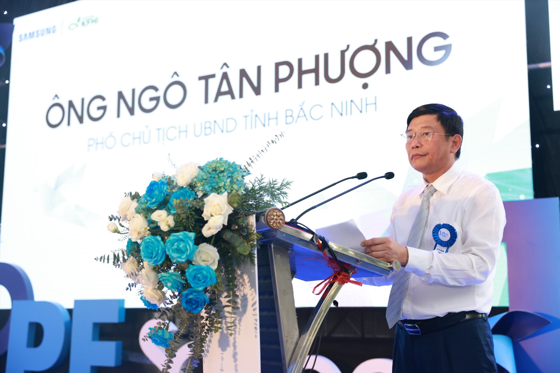 Ông Ngô Tân Phượng - Chủ tịch UBND tỉnh Bắc Ninh phát biểu tại sự kiện. Ảnh: Lương Hạnh. 