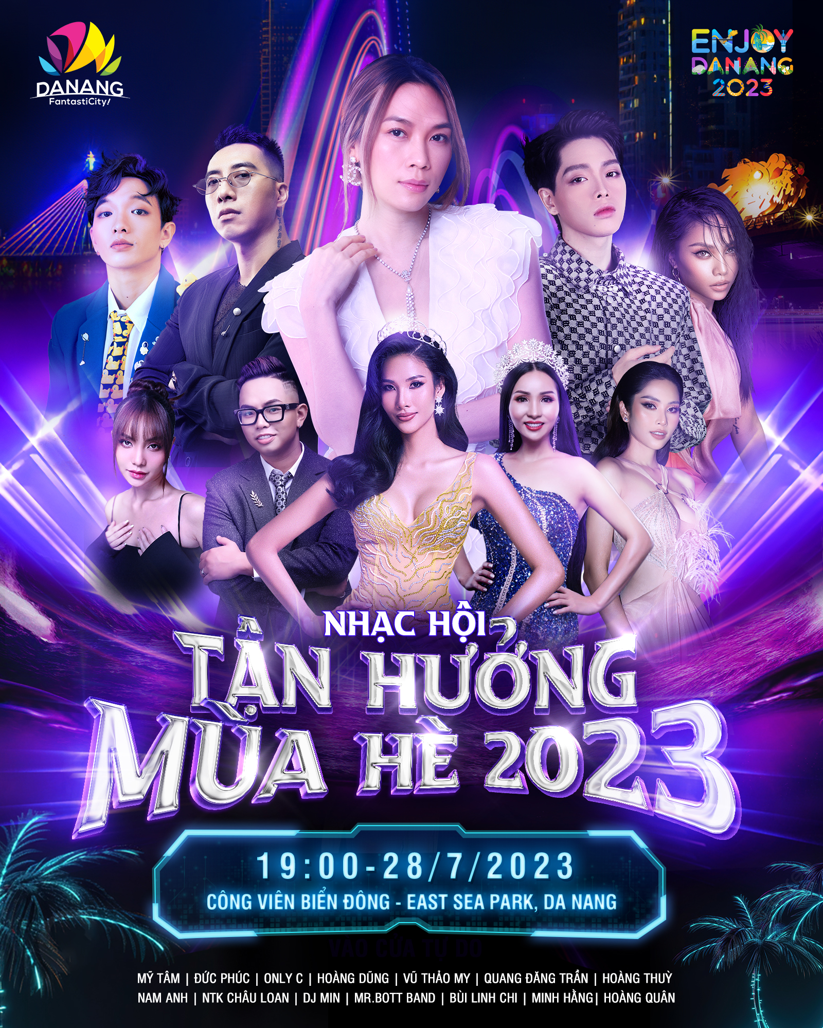 Đêm Nhạc hội Tận hưởng mùa hè Đà Nẵng 2023 quy tụ dàn sao đình đám của showbiz Việt. Ảnh: Danang FantastiCity 