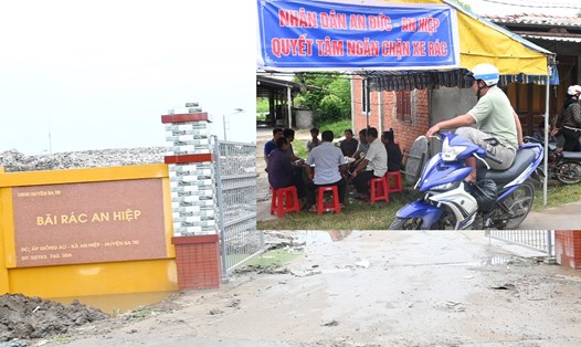 Người dân ở huyện Ba Tri (tỉnh Bến Tre) ngăn chặn không cho xe rác vào bãi rác An Hiệp. Ảnh: Thành Nhân
