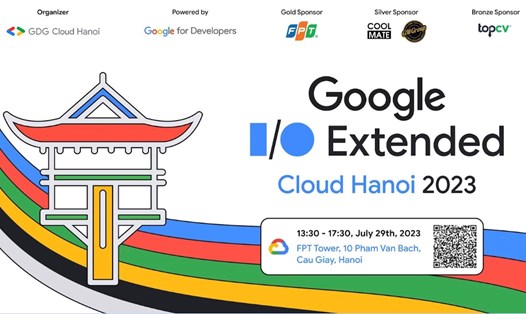 Google I/O Extended Cloud Hanoi 2023 sẽ là sân chơi thu hút sự tham gia của hơn hàng trăm người tham dự. Ảnh: Google