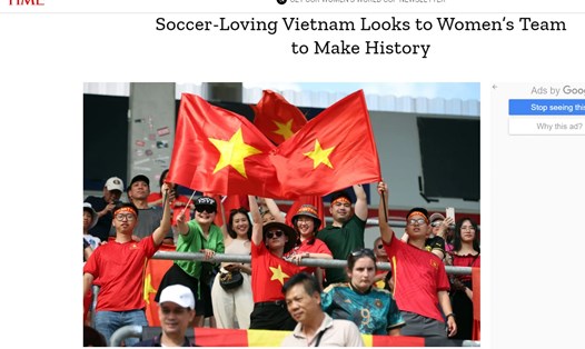Tạp chí danh tiếng Time của Mỹ có bài viết về đội tuyển nữ Việt Nam trước trận đấu đầu tiên với đội tuyển Mỹ. Ảnh chụp màn hình