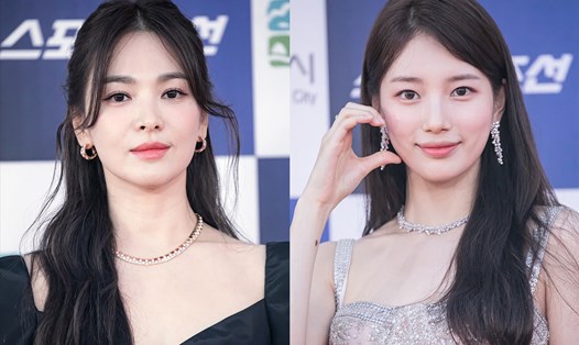 Song Hye Kyo và Suzy đeo bộ trang sức hơn 3 tỉ đồng. Ảnh: SportTV News