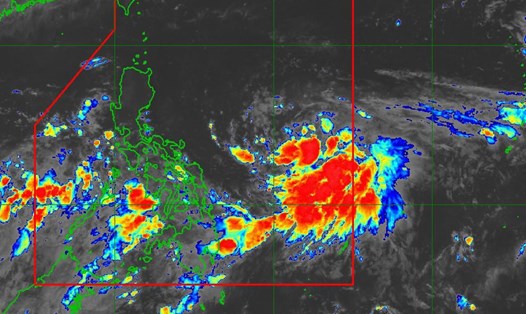Áp thấp nhiệt đới mạnh lên thành bão Doksuri ở ngoài khơi Philippines. Trong ảnh là vị trí của Doksuri ngày 22.7.2023. Ảnh: Cơ quan thời tiết Philippines