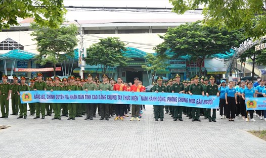 Cao Bằng vừa tổ chức lễ phát động hưởng ứng "Ngày toàn dân phòng chống mua bán người". Ảnh: Minh Tuấn