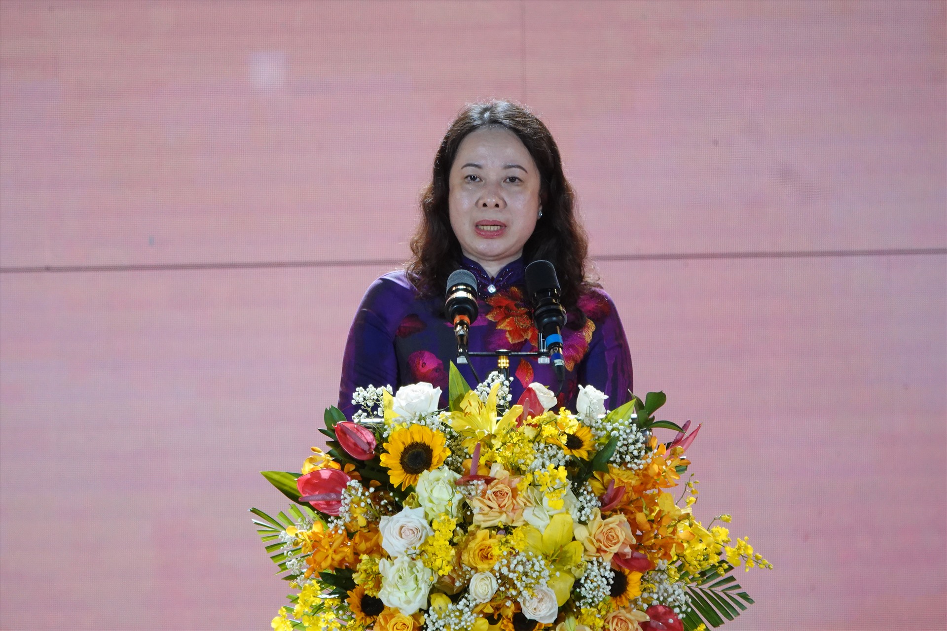 Phó Chủ tịch nước Võ Thị Ánh Xuân phát biểu. Ảnh: Trần Tuấn. 