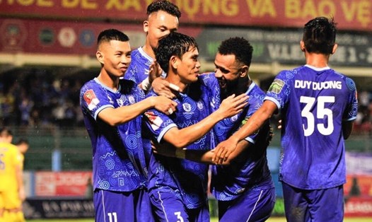 Khánh Hoà FC giành chiến thắng 3-1 trước Sông Lam Nghệ An. Ảnh: KHFC