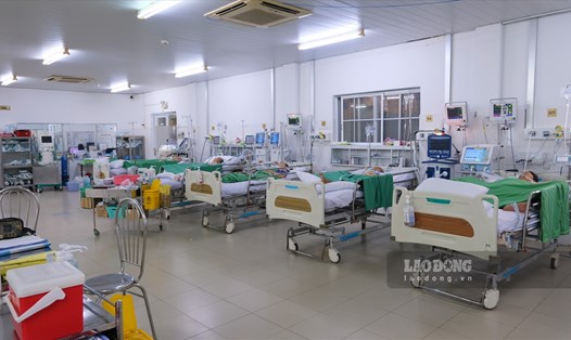 Các bệnh nhân đang điều trị tại Khoa Hồi sức tích cực - chống độc của Bệnh viện Đa khoa Trung ương Cần Thơ. Ảnh: Phong Linh