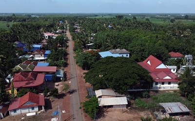 Ấp Tầm Phô thuộc xã biên giới Tân Đông, huyện Tân Châu (Tây Ninh). Ảnh: TTXVN