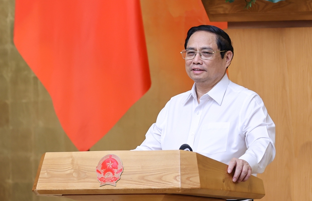 Thủ tướng Phạm Minh Chính phát biểu tại phiên họp. Ảnh: VGP  