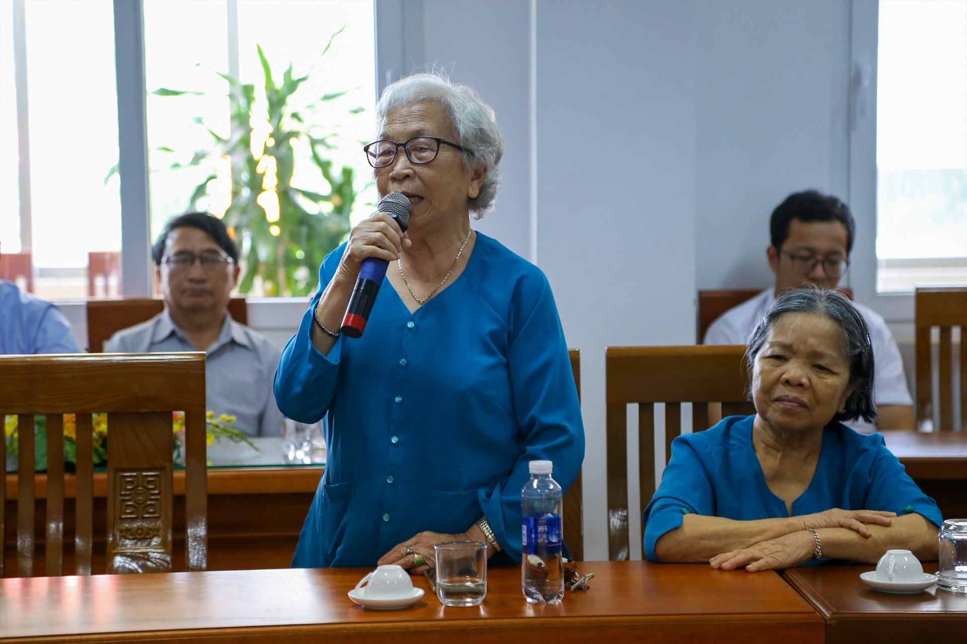 Bà Nguyễn Thị Ái Mỹ cảm ơn sự quan tâm của thành phố Đà Nẵng với những người có công cách mạng. Ảnh: Văn Trực