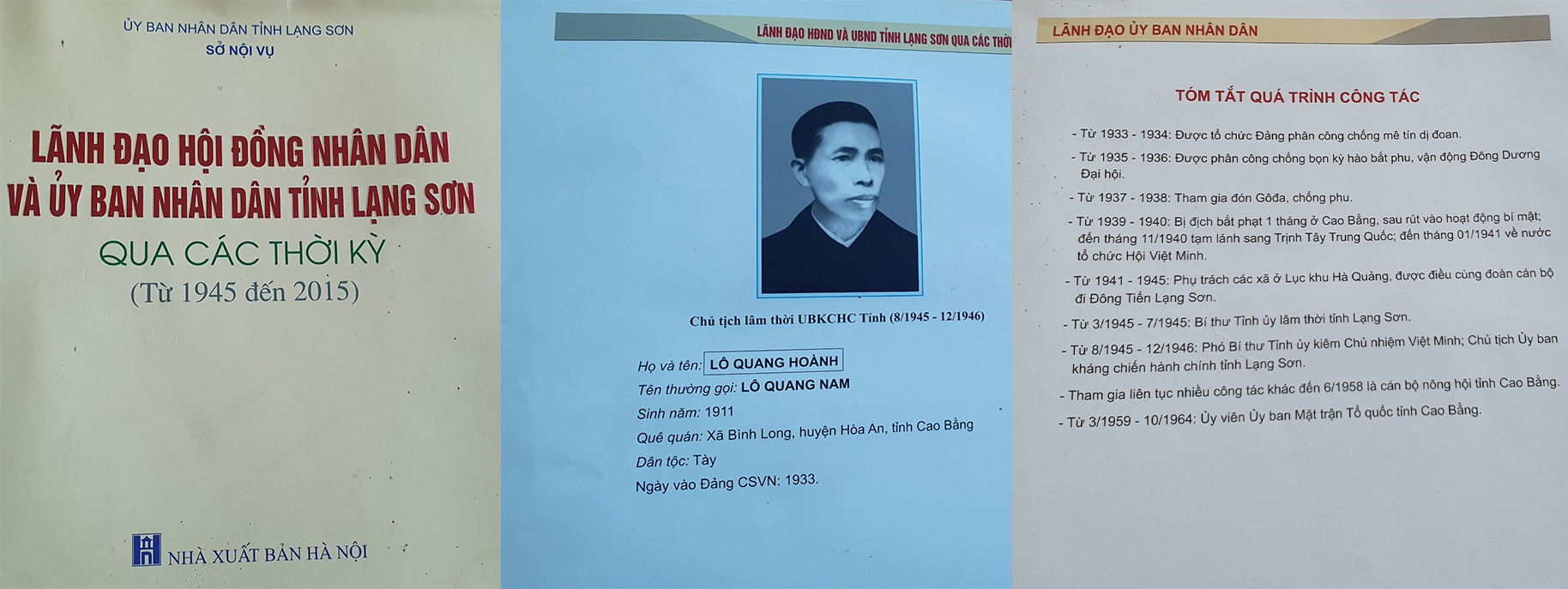 Thông tin về Lão thành cách mạng Lô Quang Nam.