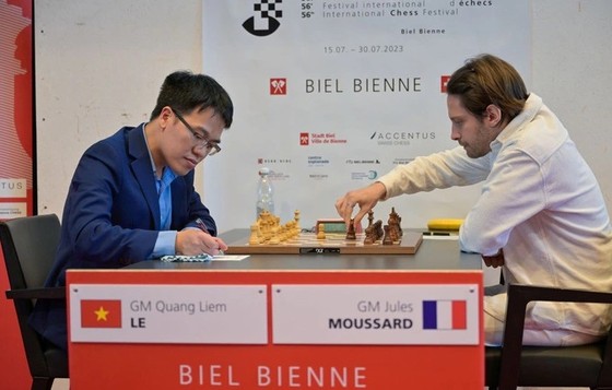 Lê Quang Liêm tại  giải cờ Biel International Chess Festival 2023. 