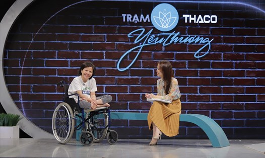 Chị Lê Thị Mỹ Bình là khách mời trong chương trình "Trạm yêu thương". Ảnh: VTV
