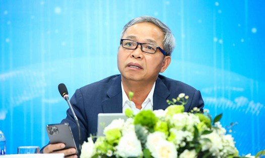 Chủ tịch HĐQT/Chủ tịch điều hành - ông Nguyễn Trung Chính chia sẻ mục tiêu 2023, tầm nhìn 2025 của Tập đoàn công nghệ CMC. Ảnh: Lưu Nguyễn