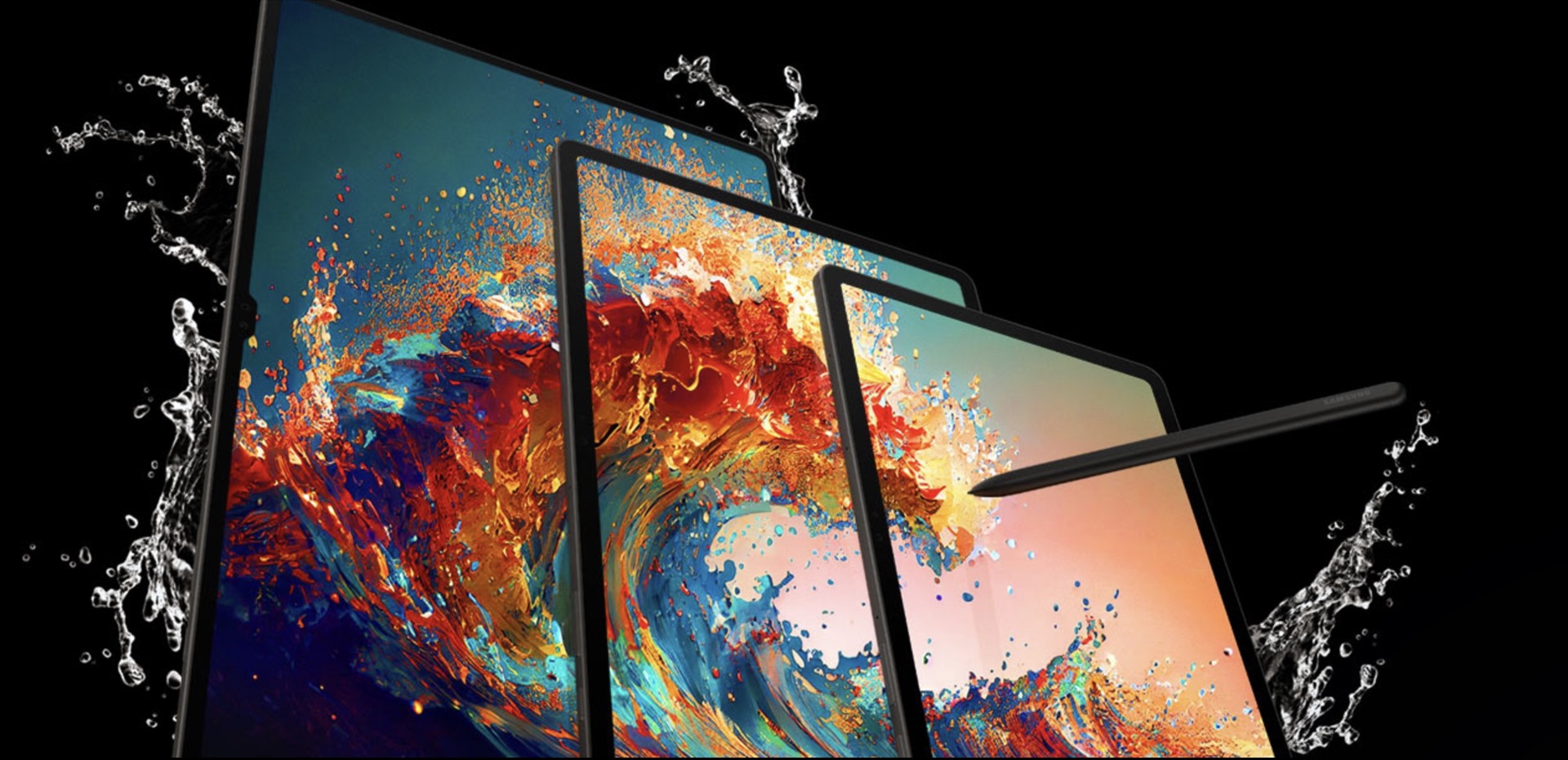 Dòng máy tính bảng Tab S9 của Samsung đã có khả năng chống nước. Ảnh: Samsung