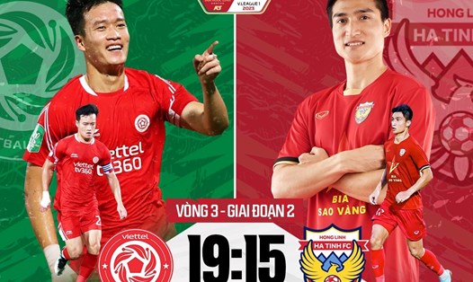 Viettel chạm trán với Hồng Lĩnh Hà Tĩnh tại vòng 3 giai đoạn 2 V.League 2023. Ảnh: FPT Play