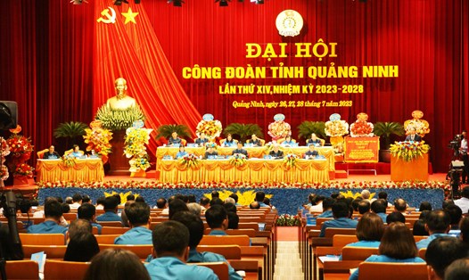 Đại hội Công đoàn tỉnh Quảng Ninh lần thứ 14, nhiệm kỳ 2023 - 2028 là đại hội điểm của 9 tỉnh Đông Bắc và khu vực Đồng bằng sông Hồng. Ảnh: Nguyễn Hùng