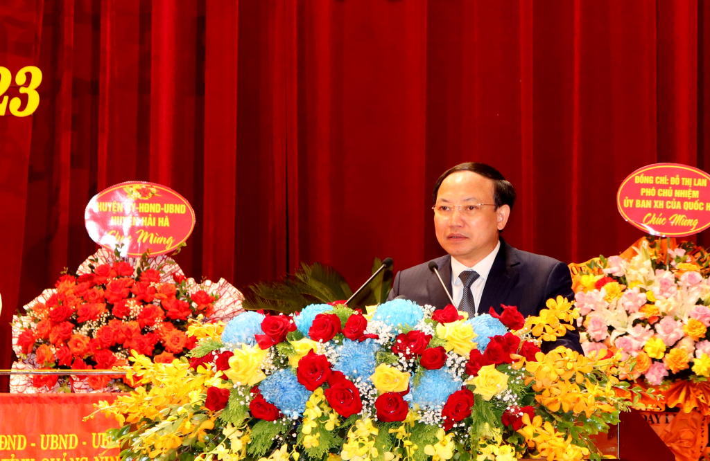 Bí thư tỉnh ủy Quảng Ninh Nguyễn Xuân Ký phát biểu tại đại hội. Ảnh: Nguyễn Hùng