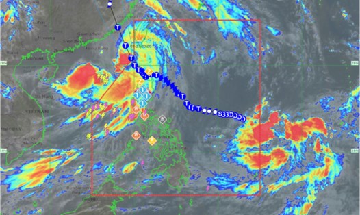 Áp thấp nhiệt đới mới hình thành ngay sau bão Doksuri. Ảnh: PAGASA