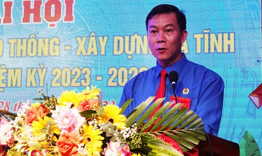 Ông Nguyễn Duy Ninh tiếp tục được tín nhiệm bầu giữ chức Chủ tịch Công đoàn ngành Giao thông - Xây dựng Hà Tĩnh nhiệm kỳ 2023 - 2028. Ảnh: Trần Tuấn.