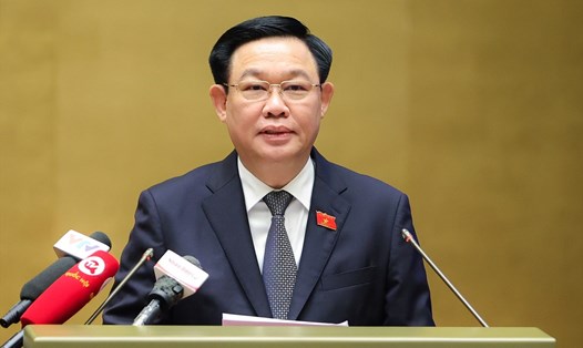 Chủ tịch Quốc hội Vương Đình Huệ phát biểu kết luận diễn đàn. Ảnh: Hải Nguyễn
